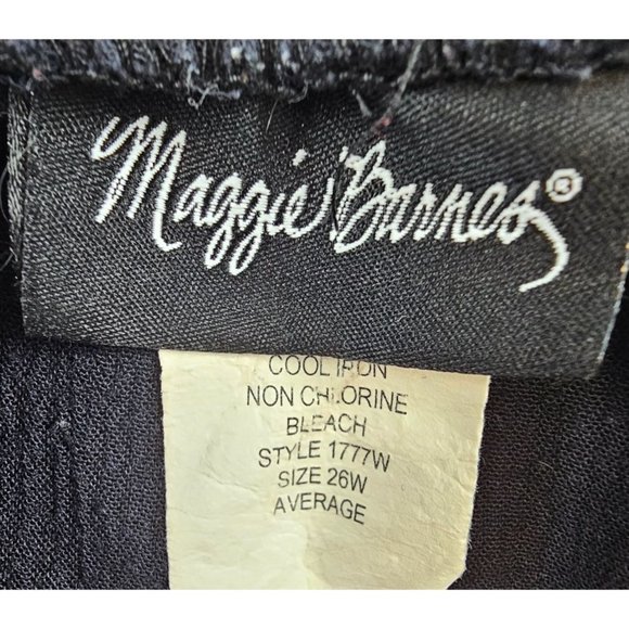 Maggie Barnes Capri Pants Women's 26W Black High Elastic Waist Pockets Casual - Picture 9 of 10